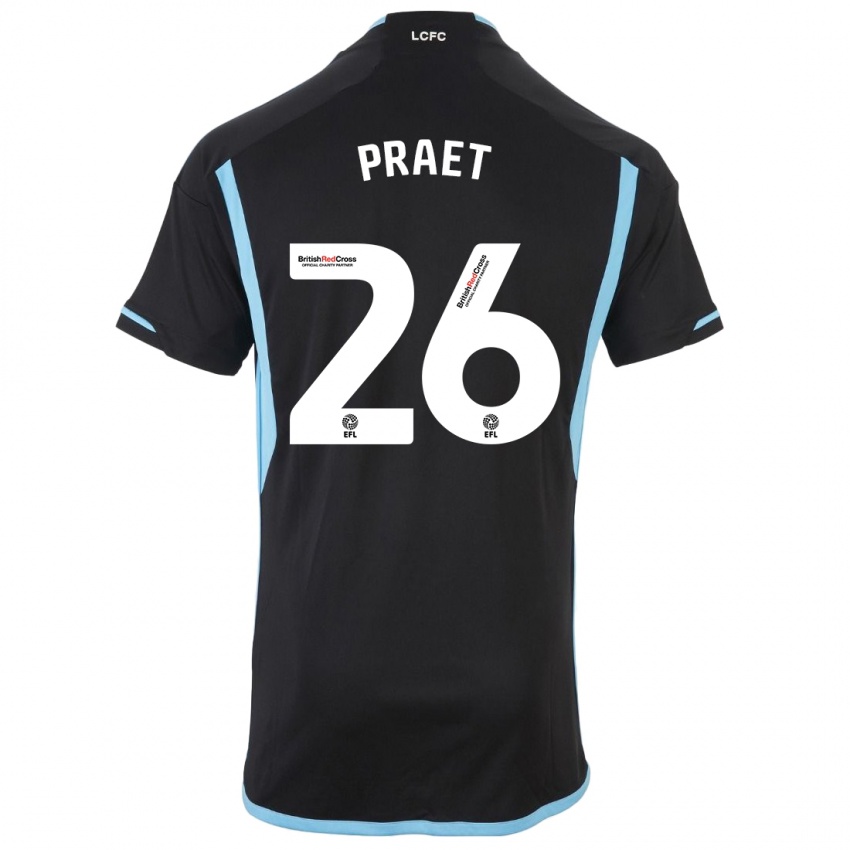 Niño Camiseta Dennis Praet #26 Negro 2ª Equipación 2023/24 La Camisa Perú