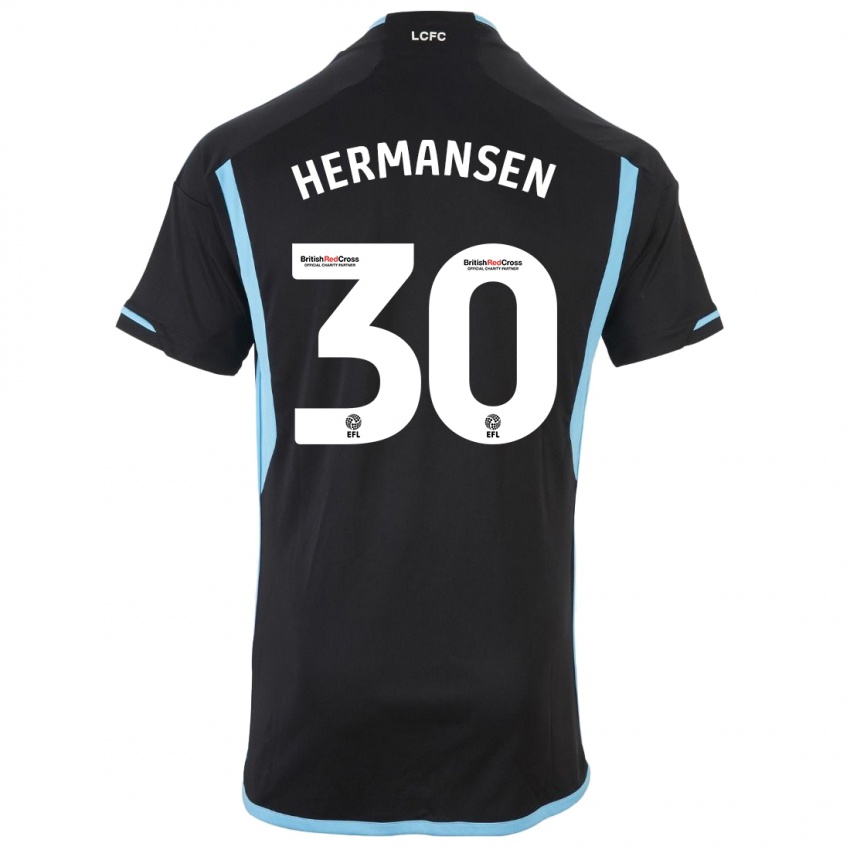 Niño Camiseta Mads Hermansen #30 Negro 2ª Equipación 2023/24 La Camisa Perú