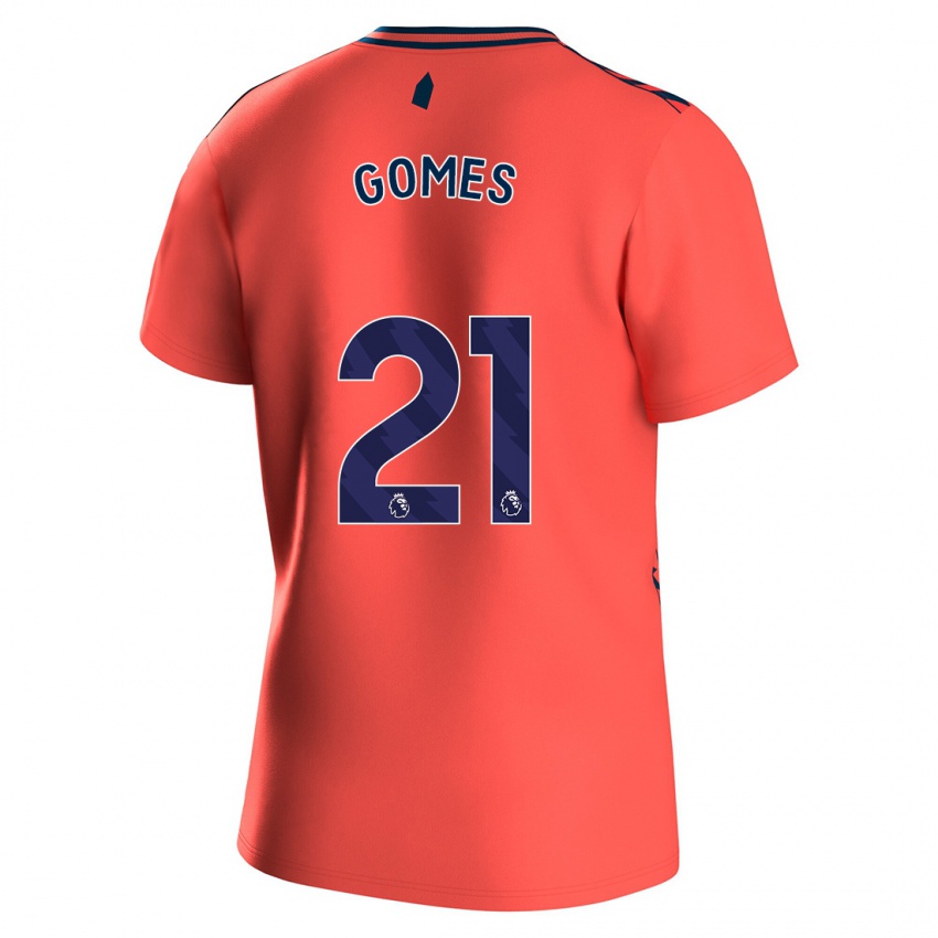 Niño Camiseta André Gomes #21 Coralino 2ª Equipación 2023/24 La Camisa Perú