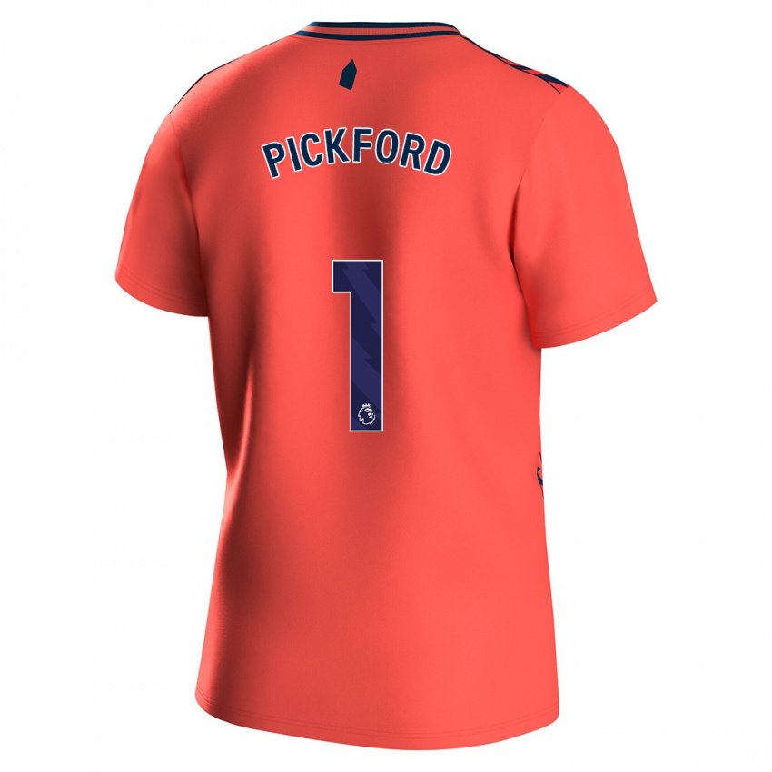 Niño Camiseta Jordan Pickford #1 Coralino 2ª Equipación 2023/24 La Camisa Perú