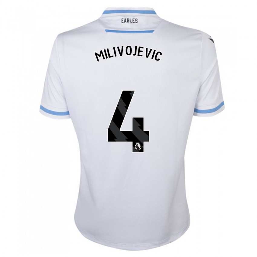 Niño Camiseta Luka Milivojevic #4 Blanco 2ª Equipación 2023/24 La Camisa Perú