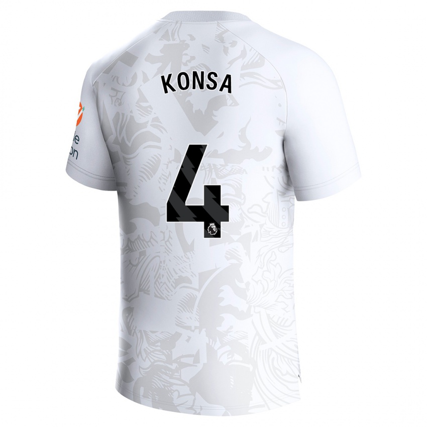 Niño Camiseta Ezri Konsa #4 Blanco 2ª Equipación 2023/24 La Camisa Perú