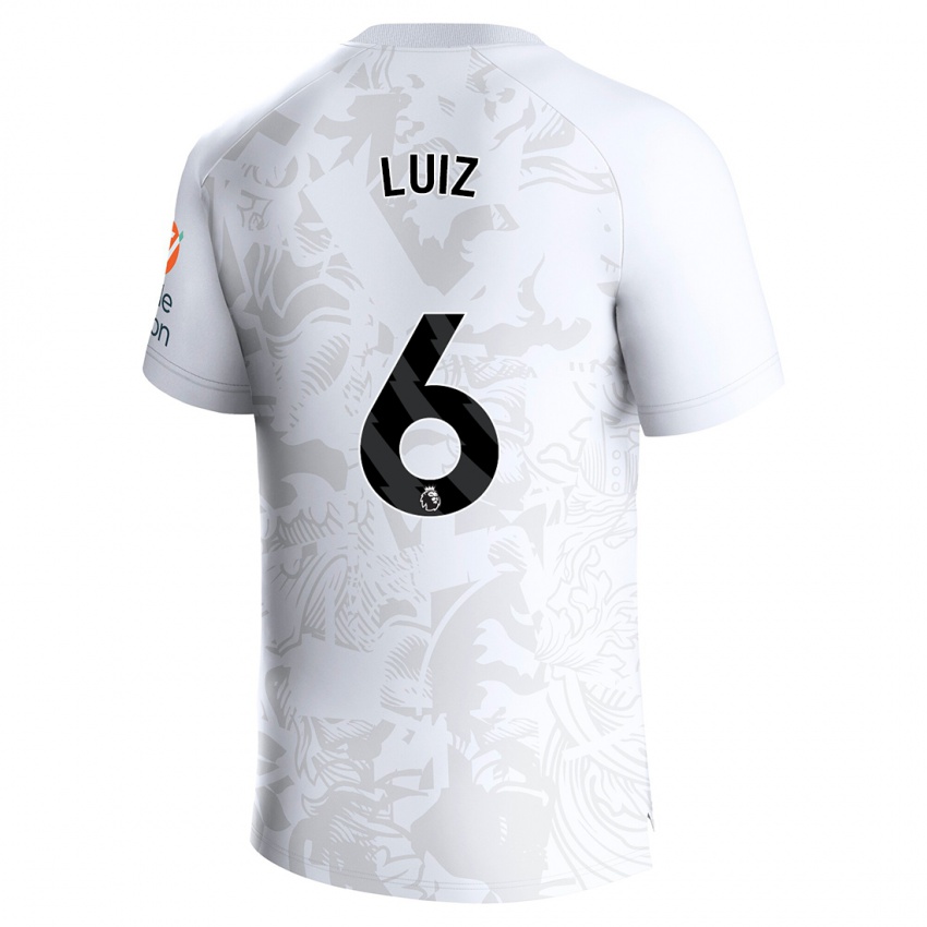 Niño Camiseta Douglas Luiz #6 Blanco 2ª Equipación 2023/24 La Camisa Perú