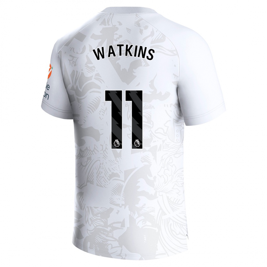 Niño Camiseta Ollie Watkins #11 Blanco 2ª Equipación 2023/24 La Camisa Perú