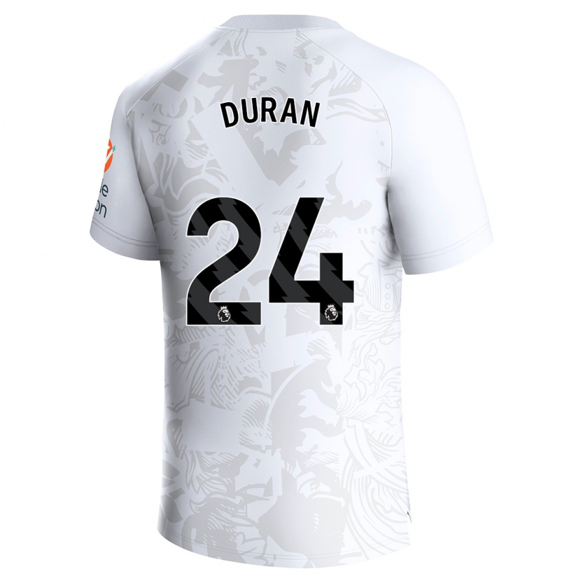 Niño Camiseta Jhon Durán #24 Blanco 2ª Equipación 2023/24 La Camisa Perú