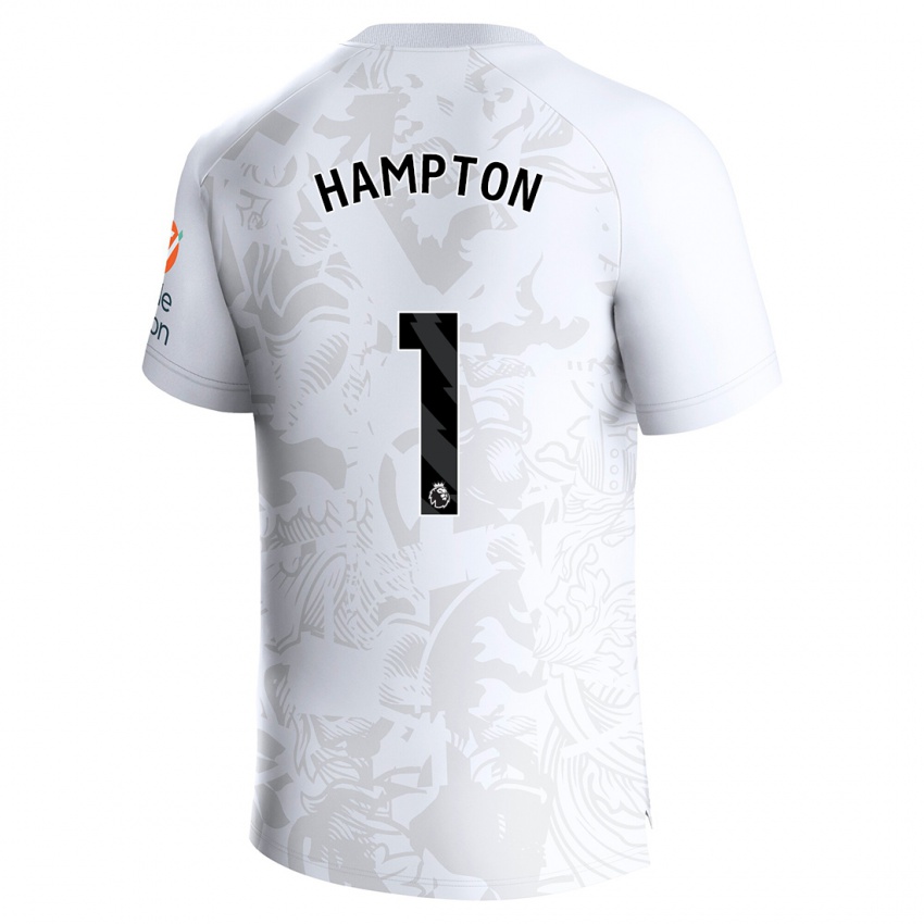 Niño Camiseta Hannah Hampton #1 Blanco 2ª Equipación 2023/24 La Camisa Perú