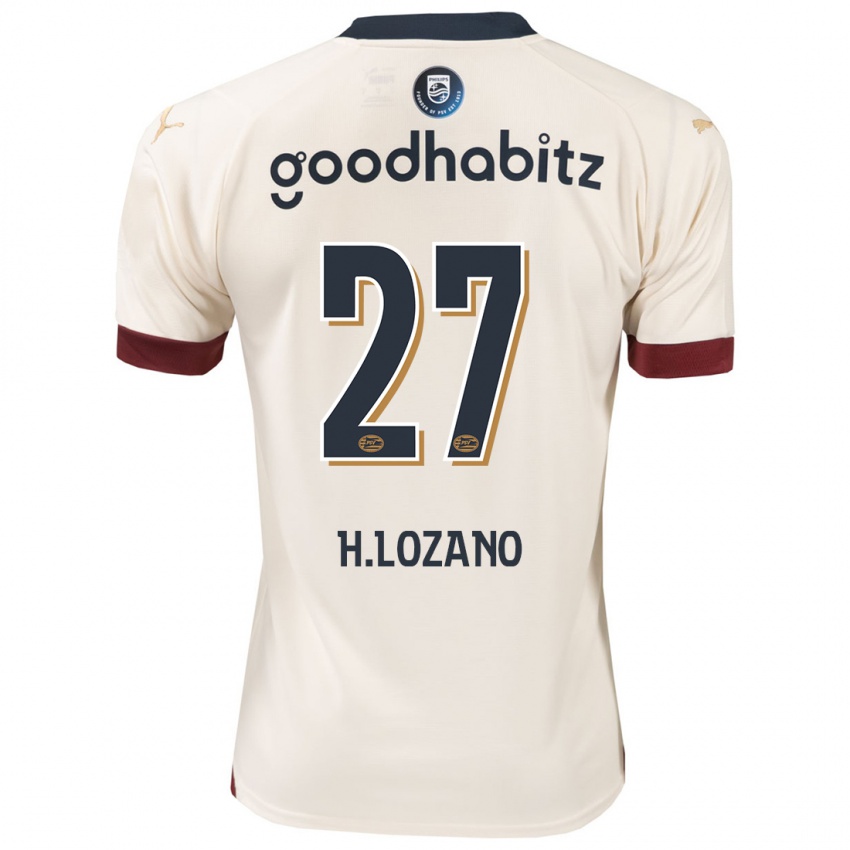 Niño Camiseta Hirving Lozano #27 Blanquecino 2ª Equipación 2023/24 La Camisa Perú