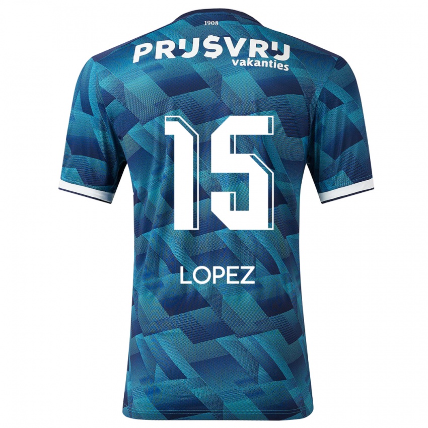 Niño Camiseta Marcos López #15 Azul 2ª Equipación 2023/24 La Camisa Perú