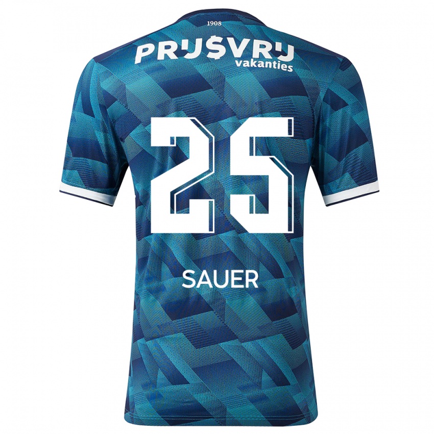 Niño Camiseta Leo Sauer #25 Azul 2ª Equipación 2023/24 La Camisa Perú