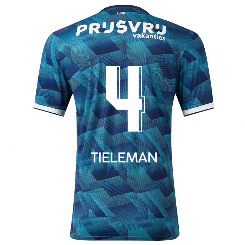 Niño Camiseta Jerry Tieleman #4 Azul 2ª Equipación 2023/24 La Camisa Perú