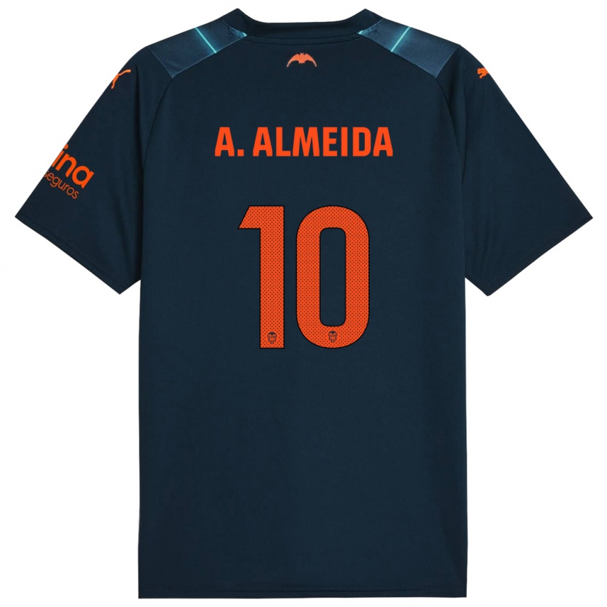 Niño Camiseta André Almeida #10 Azul Marino 2ª Equipación 2023/24 La Camisa Perú