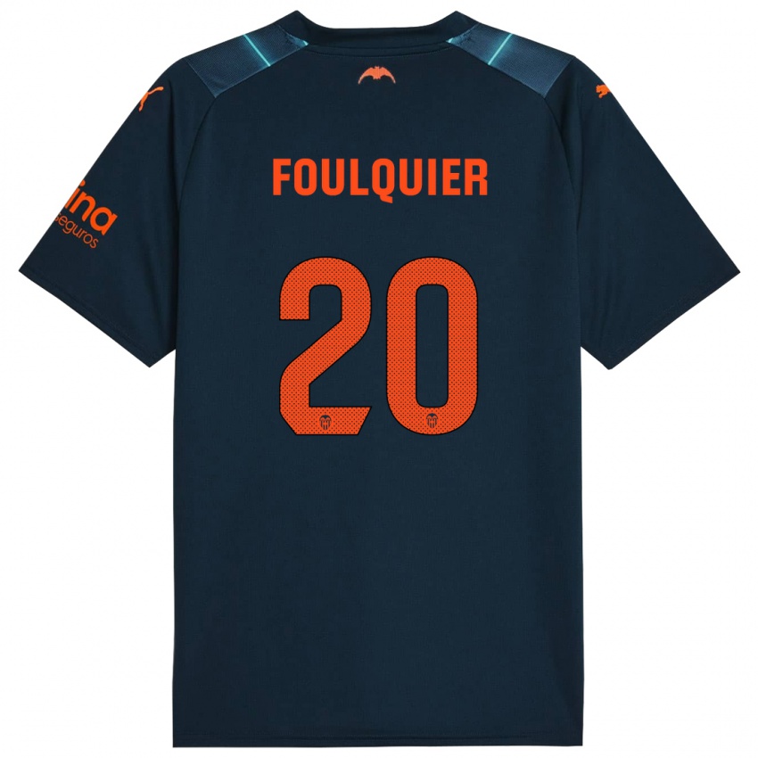 Niño Camiseta Dimitri Foulquier #20 Azul Marino 2ª Equipación 2023/24 La Camisa Perú