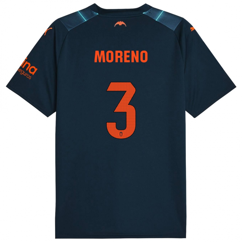 Niño Camiseta Diego Moreno #3 Azul Marino 2ª Equipación 2023/24 La Camisa Perú