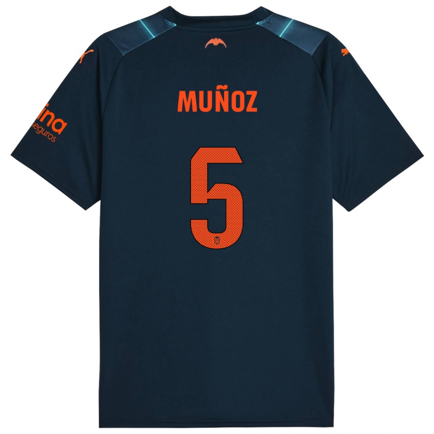 Niño Camiseta Iván Muñoz #5 Azul Marino 2ª Equipación 2023/24 La Camisa Perú