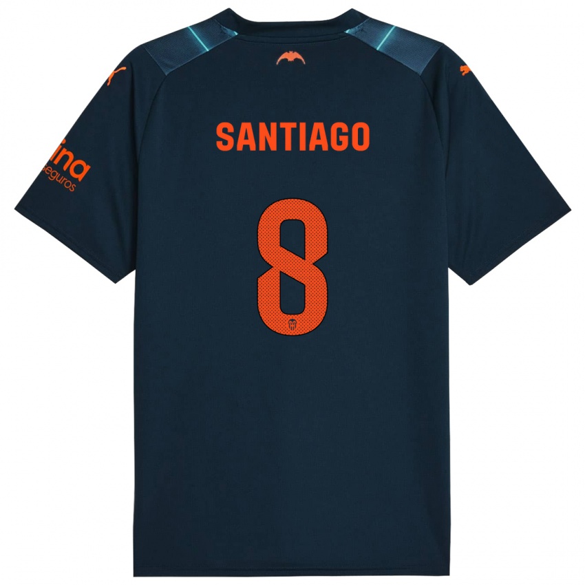 Niño Camiseta Yellu Santiago #8 Azul Marino 2ª Equipación 2023/24 La Camisa Perú