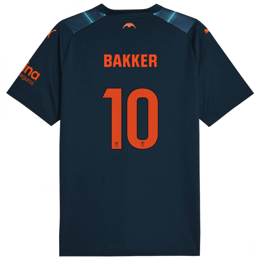 Niño Camiseta Linda Bakker #10 Azul Marino 2ª Equipación 2023/24 La Camisa Perú