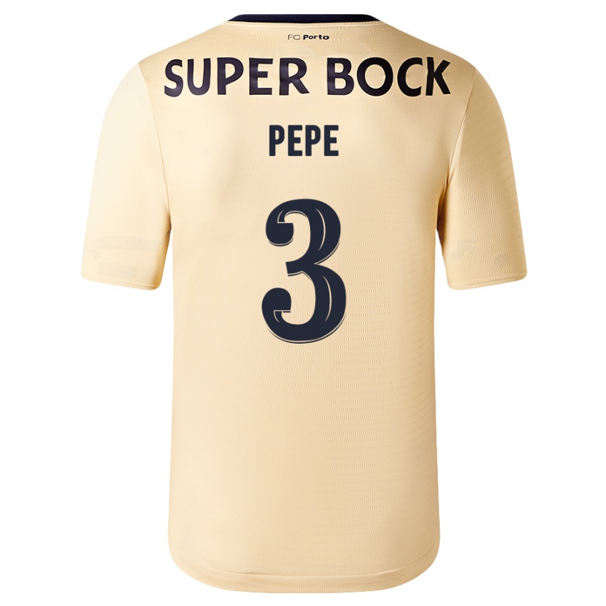 Niño Camiseta Pepe #3 Beige-Dorado 2ª Equipación 2023/24 La Camisa Perú