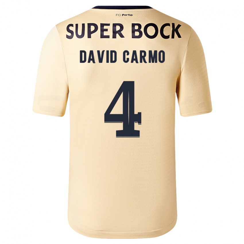 Niño Camiseta David Carmo #4 Beige-Dorado 2ª Equipación 2023/24 La Camisa Perú