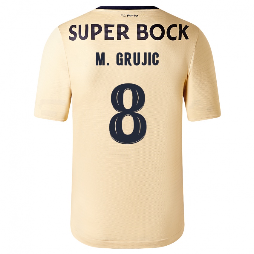 Niño Camiseta Marko Grujic #8 Beige-Dorado 2ª Equipación 2023/24 La Camisa Perú