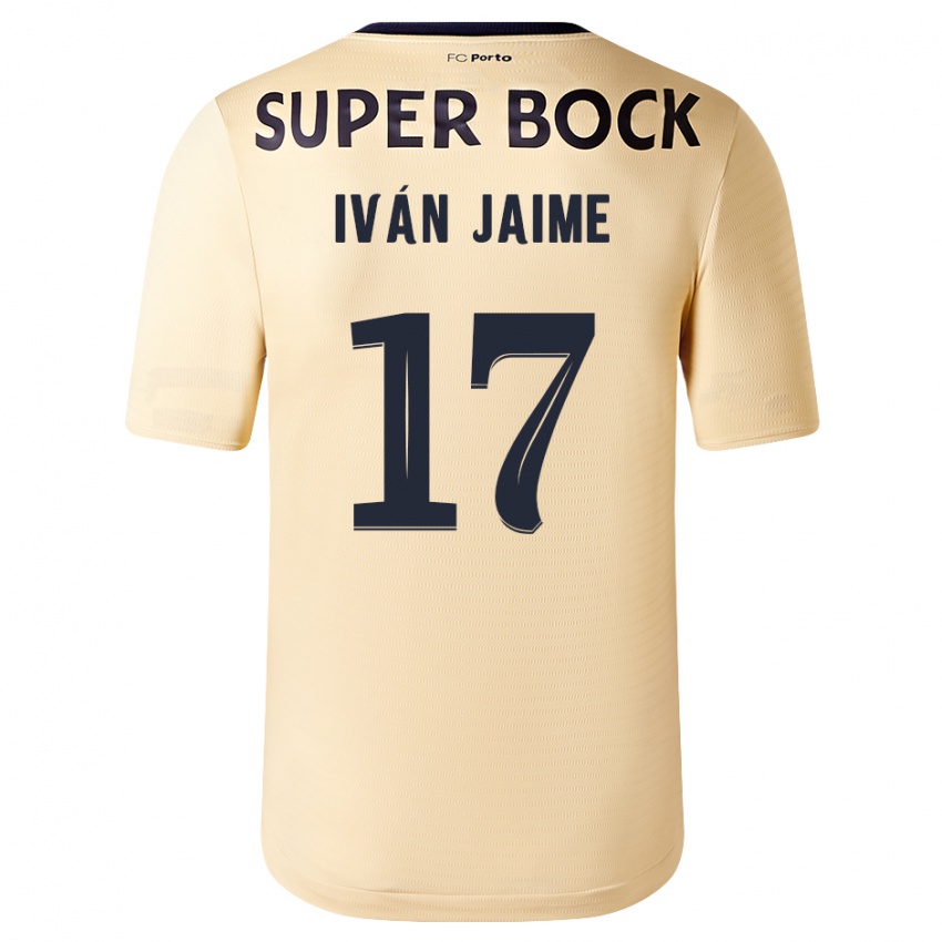 Niño Camiseta Iván Jaime #17 Beige-Dorado 2ª Equipación 2023/24 La Camisa Perú