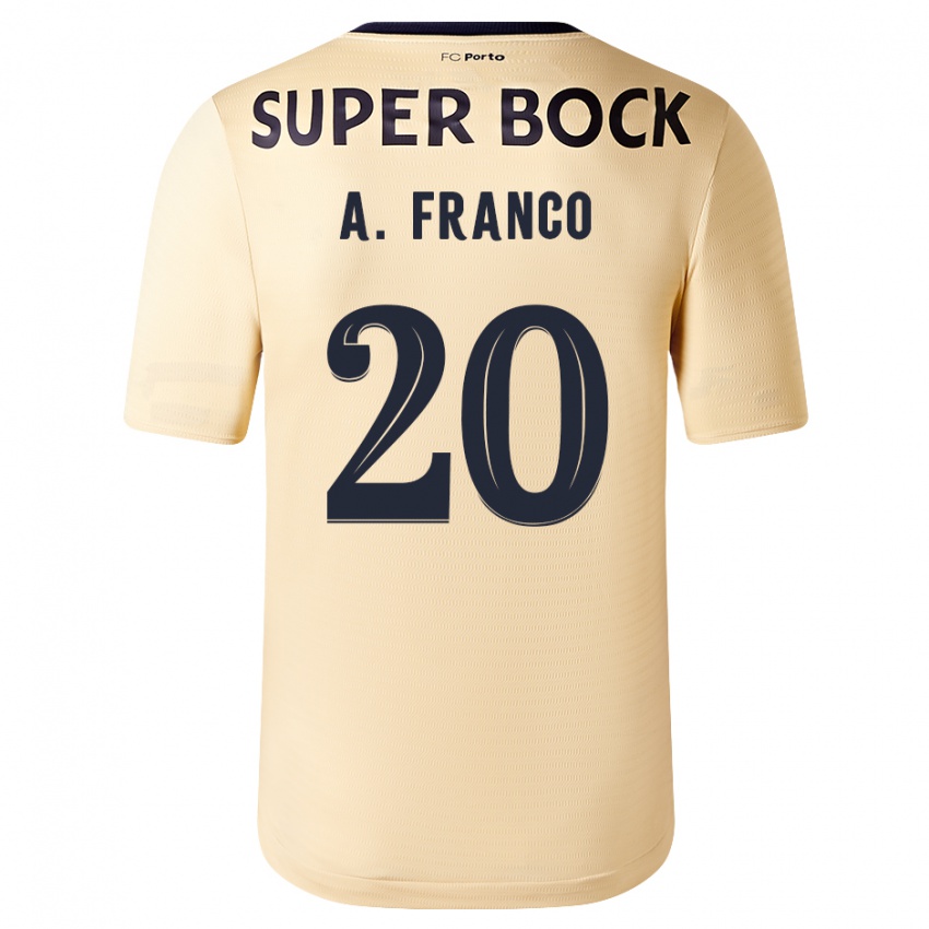 Niño Camiseta André Franco #20 Beige-Dorado 2ª Equipación 2023/24 La Camisa Perú