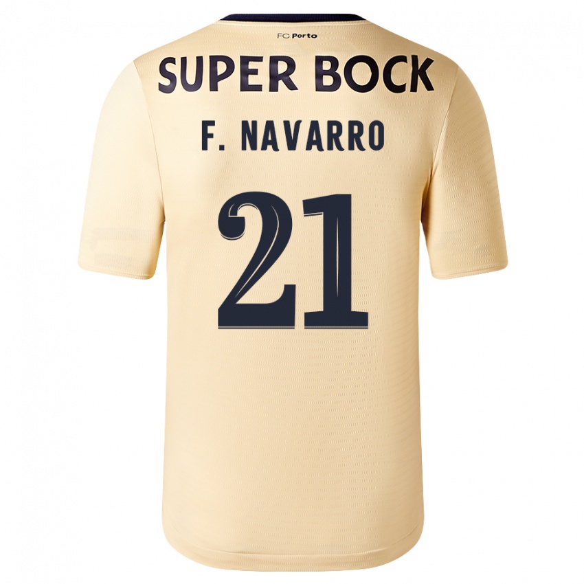 Niño Camiseta Fran Navarro #21 Beige-Dorado 2ª Equipación 2023/24 La Camisa Perú