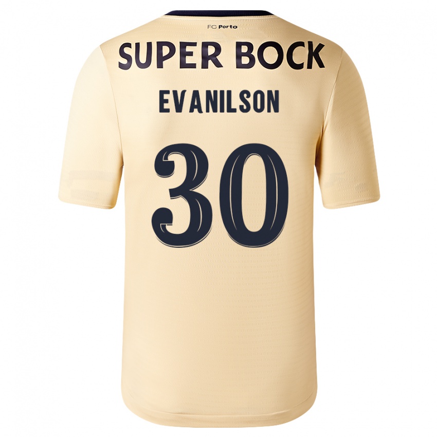 Niño Camiseta Evanilson #30 Beige-Dorado 2ª Equipación 2023/24 La Camisa Perú