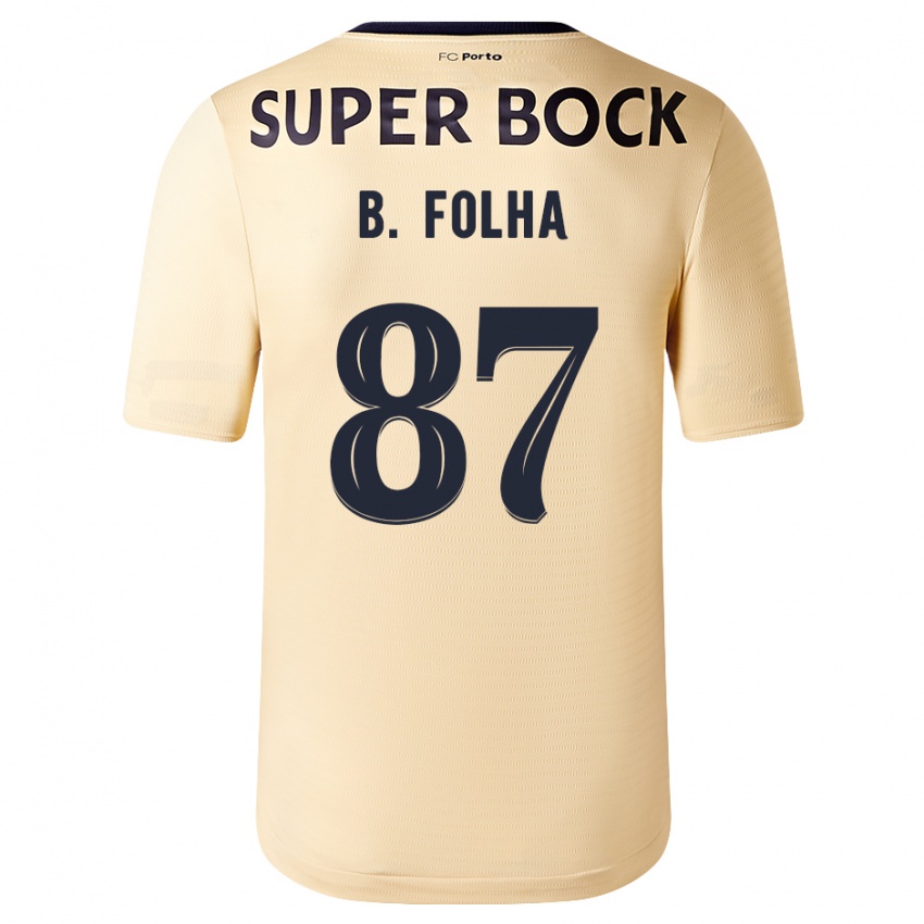 Niño Camiseta Bernardo Folha #87 Beige-Dorado 2ª Equipación 2023/24 La Camisa Perú