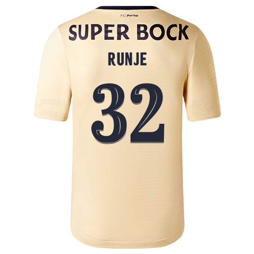 Niño Camiseta Roko Runje #32 Beige-Dorado 2ª Equipación 2023/24 La Camisa Perú