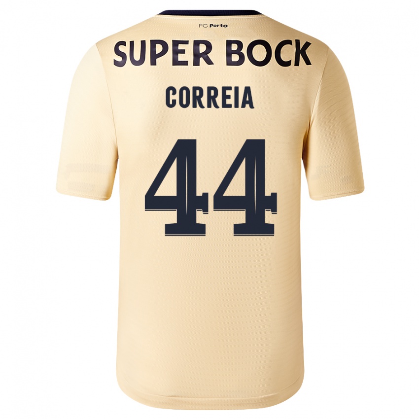 Niño Camiseta Romain Correia #44 Beige-Dorado 2ª Equipación 2023/24 La Camisa Perú