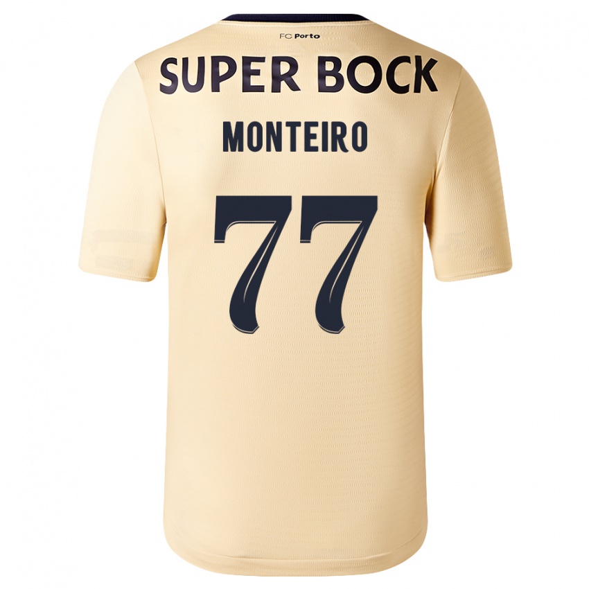 Niño Camiseta Rui Monteiro #77 Beige-Dorado 2ª Equipación 2023/24 La Camisa Perú