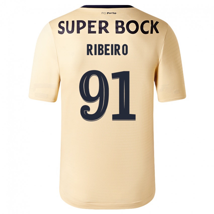 Niño Camiseta Gonçalo Ribeiro #91 Beige-Dorado 2ª Equipación 2023/24 La Camisa Perú