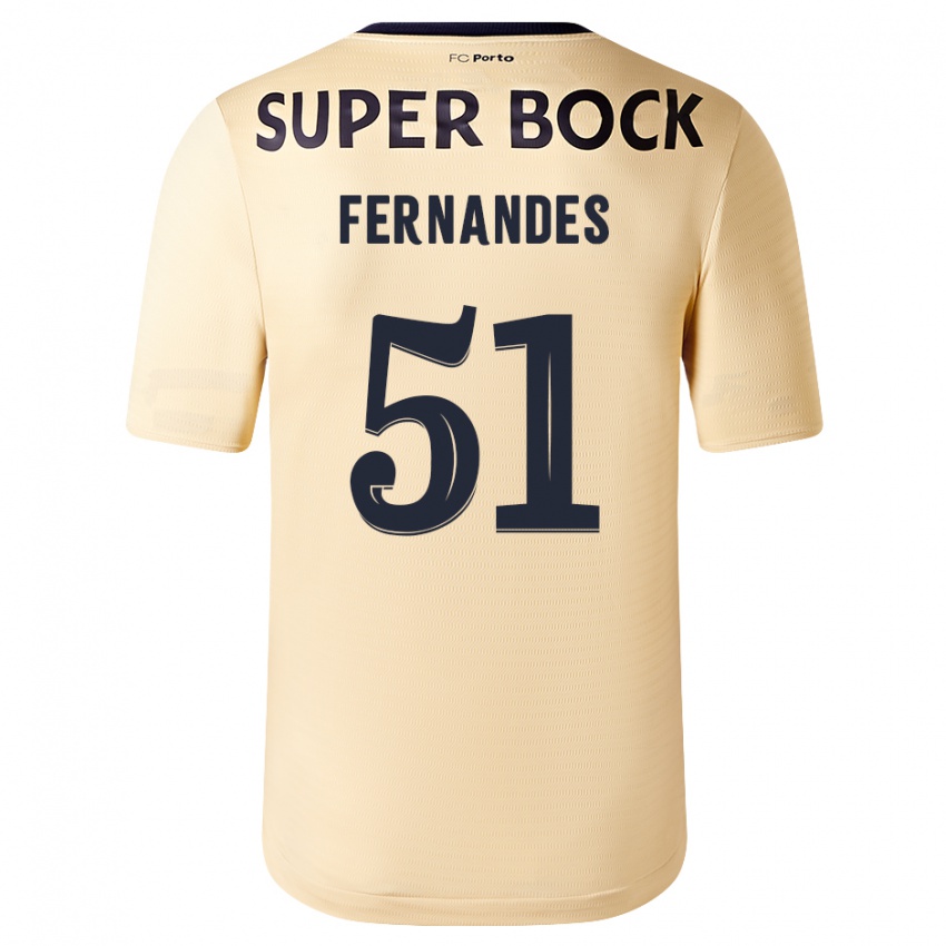 Niño Camiseta Diogo Fernandes #51 Beige-Dorado 2ª Equipación 2023/24 La Camisa Perú