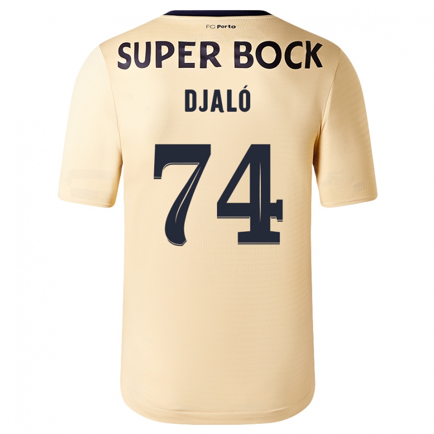 Niño Camiseta Ussumane Djaló #74 Beige-Dorado 2ª Equipación 2023/24 La Camisa Perú