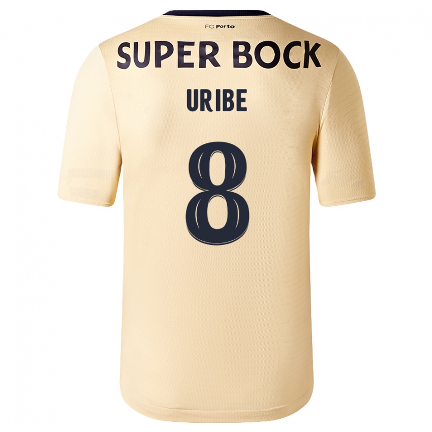 Niño Camiseta Mateus Uribe #8 Beige-Dorado 2ª Equipación 2023/24 La Camisa Perú