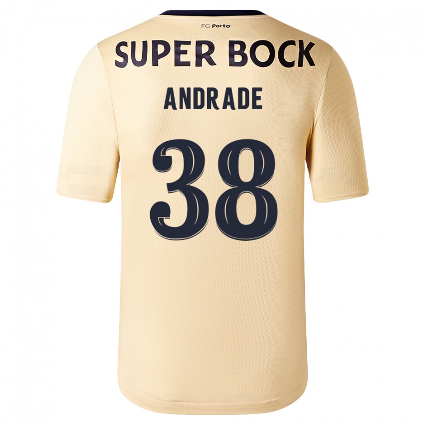 Niño Camiseta Fernando Andrade #38 Beige-Dorado 2ª Equipación 2023/24 La Camisa Perú