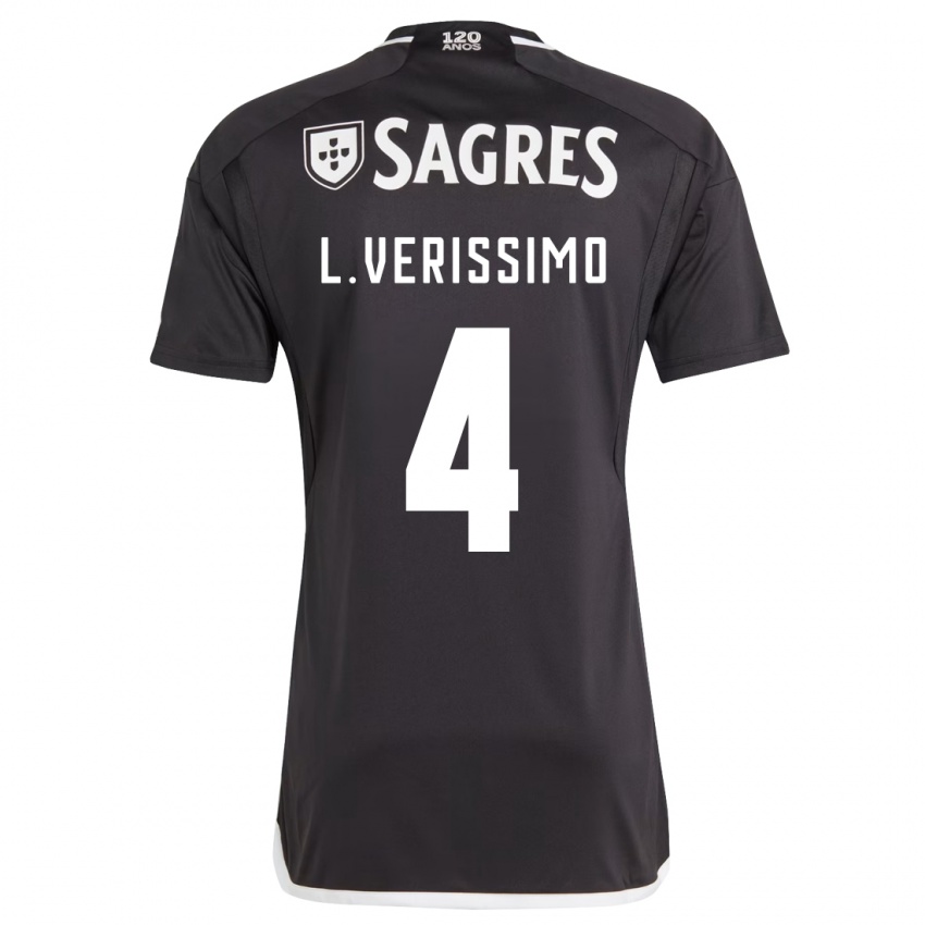 Niño Camiseta Lucas Verissimo #4 Negro 2ª Equipación 2023/24 La Camisa Perú