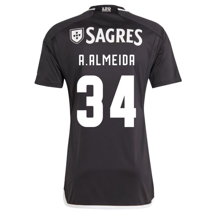 Niño Camiseta Andre Almeida #34 Negro 2ª Equipación 2023/24 La Camisa Perú