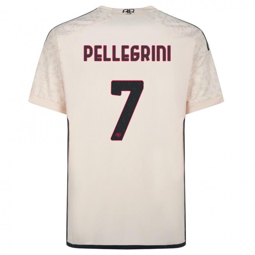 Niño Camiseta Lorenzo Pellegrini #7 Blanquecino 2ª Equipación 2023/24 La Camisa Perú