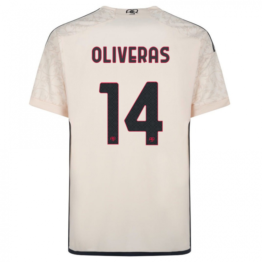 Niño Camiseta Jan Oliveras #14 Blanquecino 2ª Equipación 2023/24 La Camisa Perú