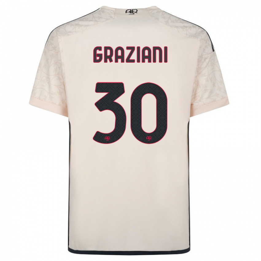 Niño Camiseta Leonardo Graziani #30 Blanquecino 2ª Equipación 2023/24 La Camisa Perú