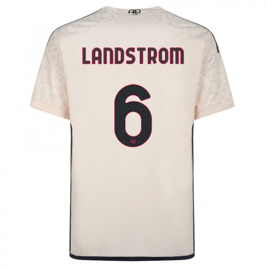 Niño Camiseta Elin Landstrom #6 Blanquecino 2ª Equipación 2023/24 La Camisa Perú