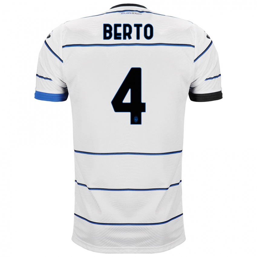 Niño Camiseta Gabriele Berto #4 Blanco 2ª Equipación 2023/24 La Camisa Perú