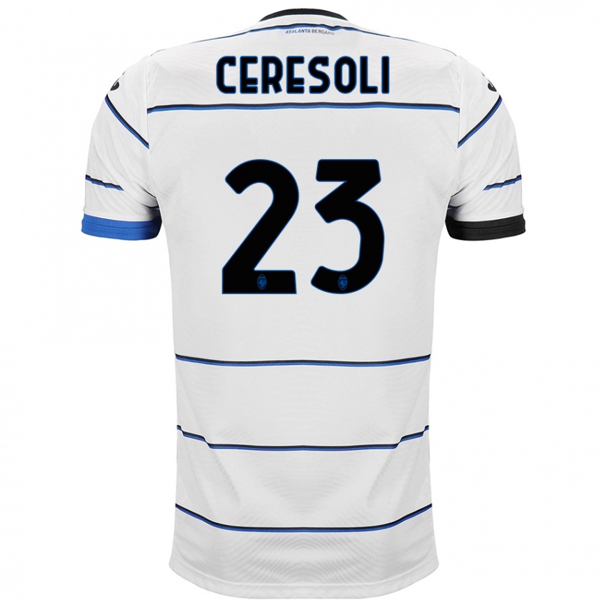 Niño Camiseta Andrea Ceresoli #23 Blanco 2ª Equipación 2023/24 La Camisa Perú