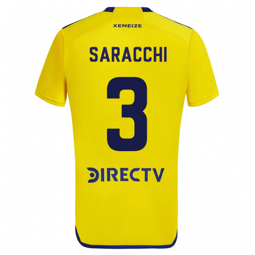 Niño Camiseta Marcelo Saracchi #3 Amarillo 2ª Equipación 2023/24 La Camisa Perú