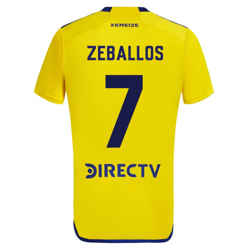 Niño Camiseta Exequiel Zeballos #7 Amarillo 2ª Equipación 2023/24 La Camisa Perú