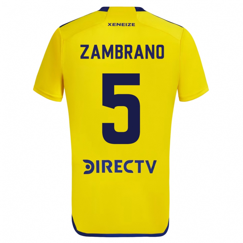 Niño Camiseta Carlos Zambrano #5 Amarillo 2ª Equipación 2023/24 La Camisa Perú