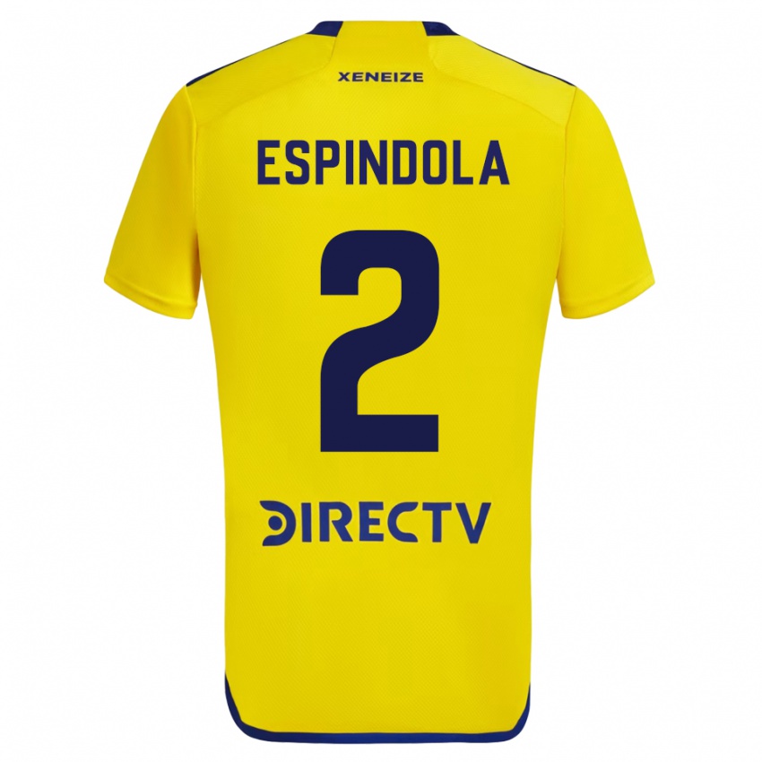 Niño Camiseta Noelia Espindola #2 Amarillo 2ª Equipación 2023/24 La Camisa Perú