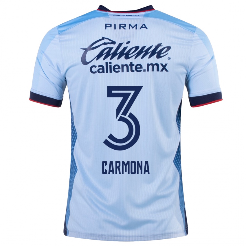 Niño Camiseta Edith Carmona #3 Cielo Azul 2ª Equipación 2023/24 La Camisa Perú
