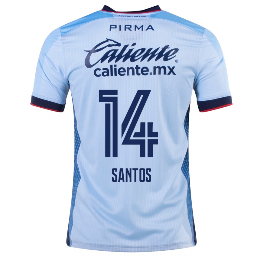 Niño Camiseta Eleisa Santos #14 Cielo Azul 2ª Equipación 2023/24 La Camisa Perú